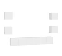 vidaXL, juego de 7 piezas para mueble de televisión, blanco, material de madera