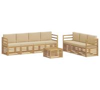 vidaXL, juego de 8 fundas para sofá, color blanco y beige, material: poliéster