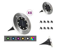 vidaXL: Juego de 8 luces solares para jardín, con luces LED RGB, para iluminación exterior
