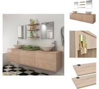 vidaXL Juego de 8 piezas de muebles de baño y lavabo, color beige - Conjuntos de muebles de baño