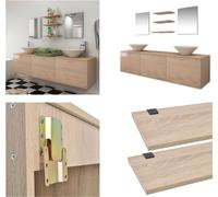 vidaXL, juego de 8 piezas de muebles de baño y lavabo, color beige. Muebles de baño, juego de muebles de baño, armario de baño