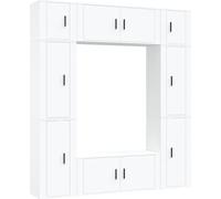 vidaXL, juego de 8 piezas para mueble de televisión, blanco, material de madera