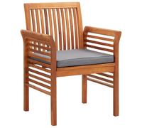 vidaXL Sillas de jardín con cojines 8 uds madera maciza de acacia