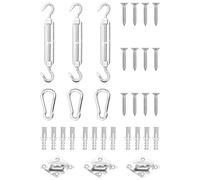 vidaXL Juego de accesorios para toldo de vela 9 pzas acero inoxidable