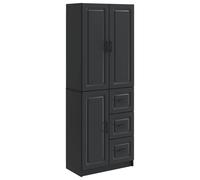 vidaXL Juego de armarios 2 pcs Negro Madera de ingeniería