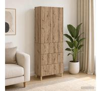 vidaXL, juego de 2 armarios, 66 x 34,5 x 90 cm, material de madera, acabado roble artesanal