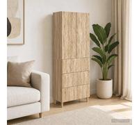 vidaXL, juego de 2 armarios, 66 x 34,5 x 90 cm, material de madera, acabado Sonoma roble