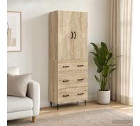 vidaXL, juego de 2 armarios, 66 x 34,5 x 90 cm, material de madera, acabado Sonoma roble