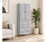 vidaXL, juego de 2 armarios, 66 x 34,5 x 90 cm, material de madera, color gris Sonoma