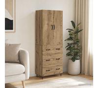 vidaXL, juego de 2 armarios, 66 x 34,5 x 90 cm, material de madera, acabado roble artesanal