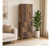 vidaXL, juego de 2 armarios, 66 x 34,5 x 90 cm, material de madera, aspecto de madera envejecida