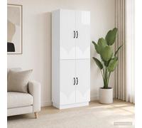 vidaXL, juego de armarios, 2 unidades, blanco brillante, material de madera