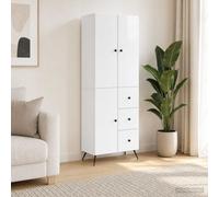 vidaXL, juego de armarios, 2 unidades, blanco brillante, material de madera