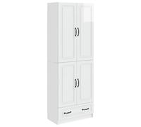 vidaXL, juego de armarios, 2 unidades, blanco brillante, material de madera