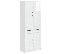 vidaXL, juego de armarios, 2 unidades, blanco brillante, material de madera