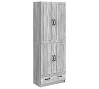 vidaXL, juego de armarios, 2 unidades, color gris Sonoma, fabricado en material de imitación madera