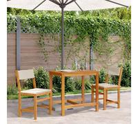 vidaXL Juego de balcón con cojines 3 piezas madera maciza de acacia