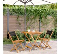 vidaXL Juego de bistro de 3 piezas polipropileno y madera maciza negro