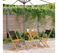 vidaXL Juego de bistro de 3 piezas polipropileno y madera maciza negro