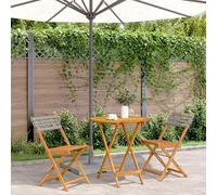 vidaXL Juego de bistro de 3 piezas ratán PE y madera maciza gris
