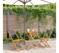 vidaXL Juego de bistro de 3 piezas tela y madera maciza antracita