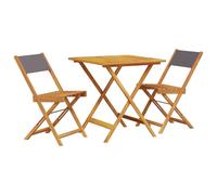 vidaXL Juego de bistro de 3 piezas tela y madera maciza antracita