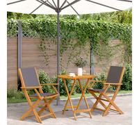 vidaXL Juego de bistro de 3 piezas tela y madera maciza antracita