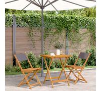 vidaXL Juego de bistro de 3 piezas tela y madera maciza antracita