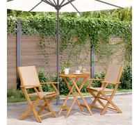 vidaXL Juego de bistro de 3 piezas tela y madera maciza bej