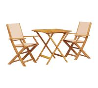 vidaXL Juego de bistro de 3 piezas tela y madera maciza bej