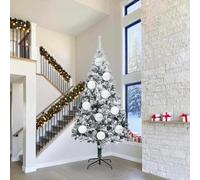 vidaXL Juego de 3 bolas para árbol de Navidad, tamaño XXL, color blanco, diámetro 25 cm, material: plástico