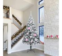 vidaXL Juego de bolas para árbol de Navidad, tamaño XXL, 4 unidades, color rosa, diámetro 20 cm, plástico