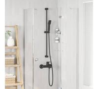 vidaXL Juego de Cabezal de Ducha Negro 150 cm Acero inoxidable