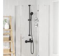 vidaXL Juego de Cabezal de Ducha Negro 150 cm Acero inoxidable