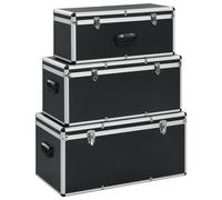 vidaXL Juego de Cajas de Almacenamiento 3 piezas Aluminio Almacenaje Color Negro, Plateado, y mas