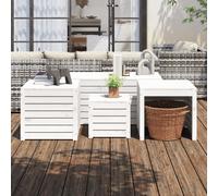 vidaXL Juego de cajas de jardín 4 piezas madera maciza de pino blanco