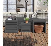 vidaXL Juego de cajas de jardín 4 piezas madera maciza de pino gris