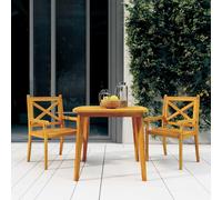 Juego De Comedor De Jardín 3 Piezas Madera Maciza De Acacia Vidaxl