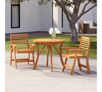 vidaXL Juego de Comedor de jardín 3 Piezas Madera Maciza de Acacia