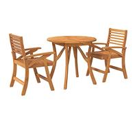 vidaXL - Juego de comedor de jardín (3 piezas, madera de acacia maciza)