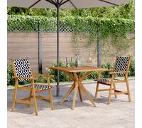 vidaXL Juego de comedor de jardín 3 piezas madera maciza de acacia
