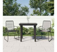 vidaXL Juego de comedor de jardín 3 piezas ratán PVC negro