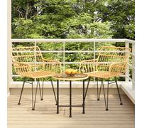 vidaXL Juego de comedor de jardín 3 piezas ratán sintético