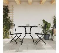 vidaXL Juego de comedor de jardín 3 pzas malla metálica gris antracita