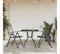 vidaXL Juego de comedor de jardín 3 pzas malla metálica gris antracita