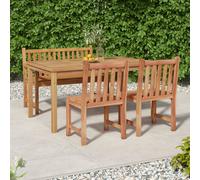 vidaXL Juego de comedor de jardín 4 piezas madera maciza de teca