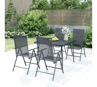vidaXL Juego de comedor de jardín 5 piezas acero gris antracita