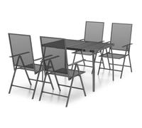 Juego de comedor de jardín 5 piezas acero gris antracita vidaxl