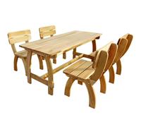 vidaXL Juego de comedor de jardín 5 piezas madera de pino impregnada