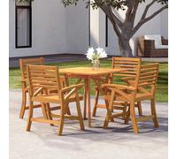 vidaXL - Juego de comedor de jardín (5 piezas, madera de acacia maciza)